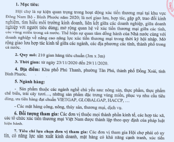 Hội chợ công thương khu vực Đông Nam Bộ - Bình Phước năm 2020