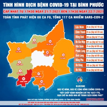 Tình hình dịch Covid-19 trên địa bàn tỉnh đến 17h30 ngày 22/7/2021