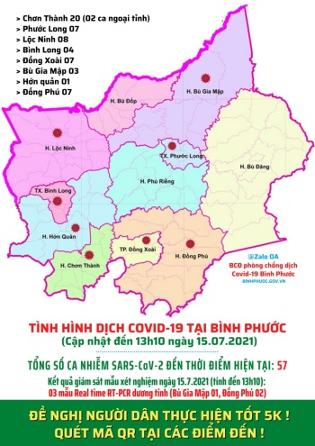 Tình hình dịch bệnh Covid-19 trên địa bàn tỉnh đến 13h10 ngày 15/7/2021