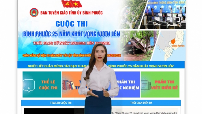 Hướng dẫn thi trắc nghiệm và gửi bài thi viết hiến kế “Bình Phước 25 năm khát vọng vươn lên”