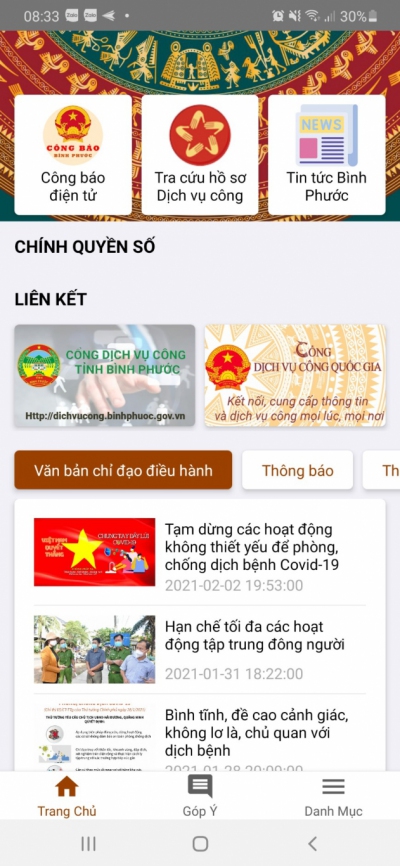 Cài đặt ứng dụng Công báo Bình Phước