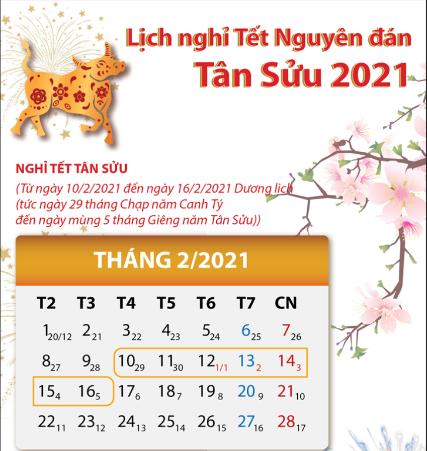 Lich nghi tet 2021